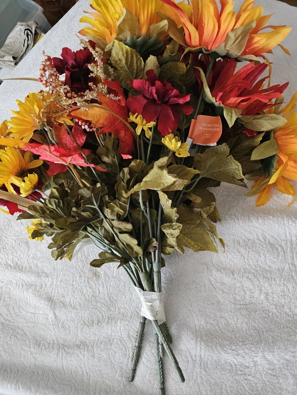 Artificial Sunflower Bouquet in Yellow and Orange - Home Accents